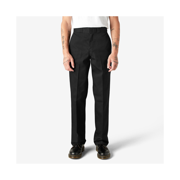 lifestyle image of woman wearing genuine dickie pants